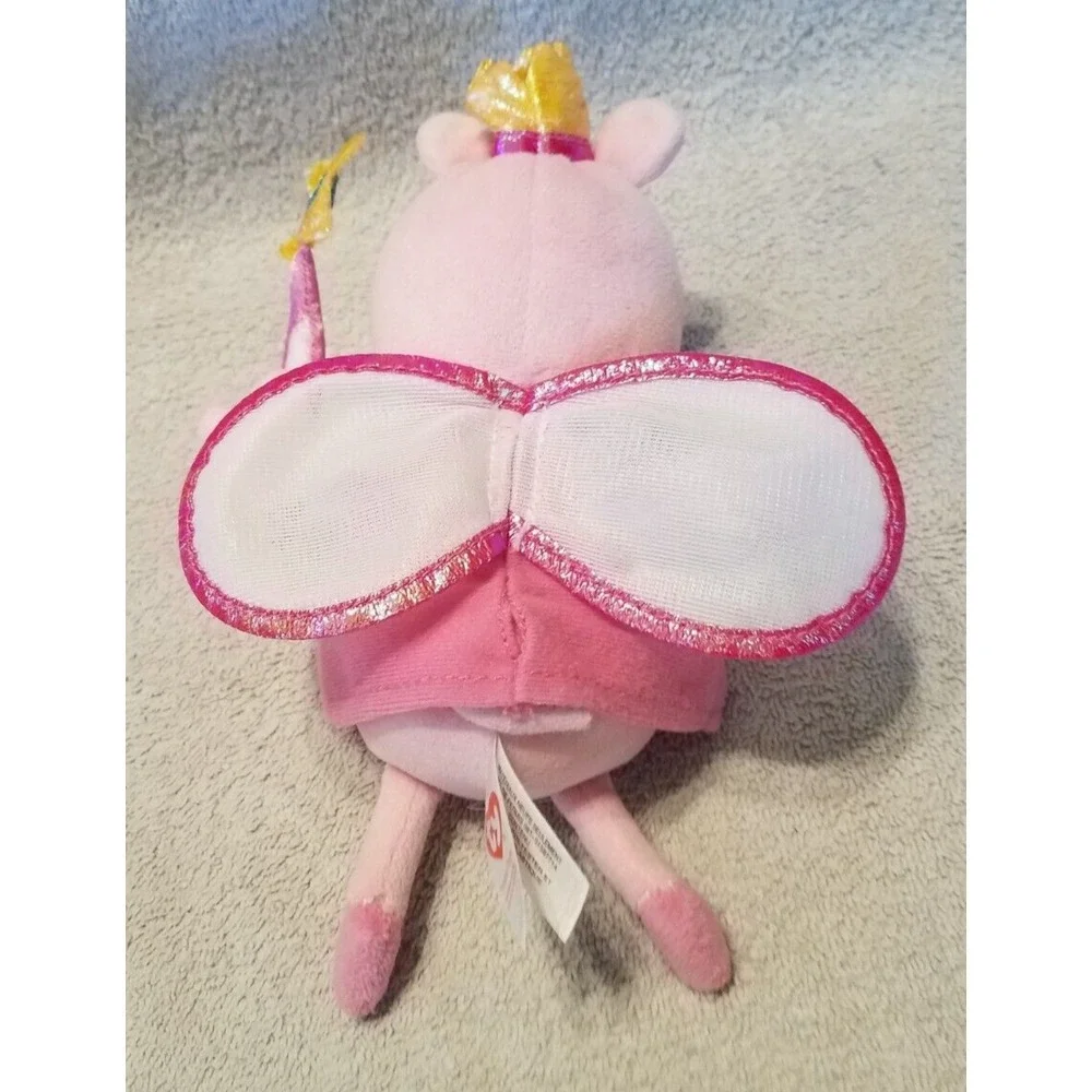TY Princess Peppa Pig Plush Beanie Baby Fairy Crown‎ Wings Wand Pink Rare